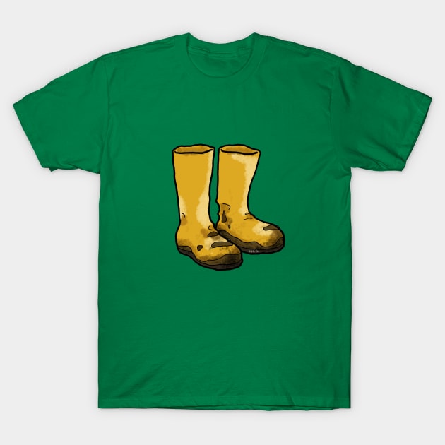 muddy garden boots T-Shirt by cartoonygifts